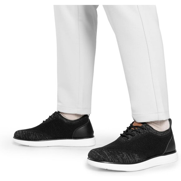 Men's Black Textile Lightweight EVA Foam Casual Lace up Walking Shoes - Picture 2 of 9